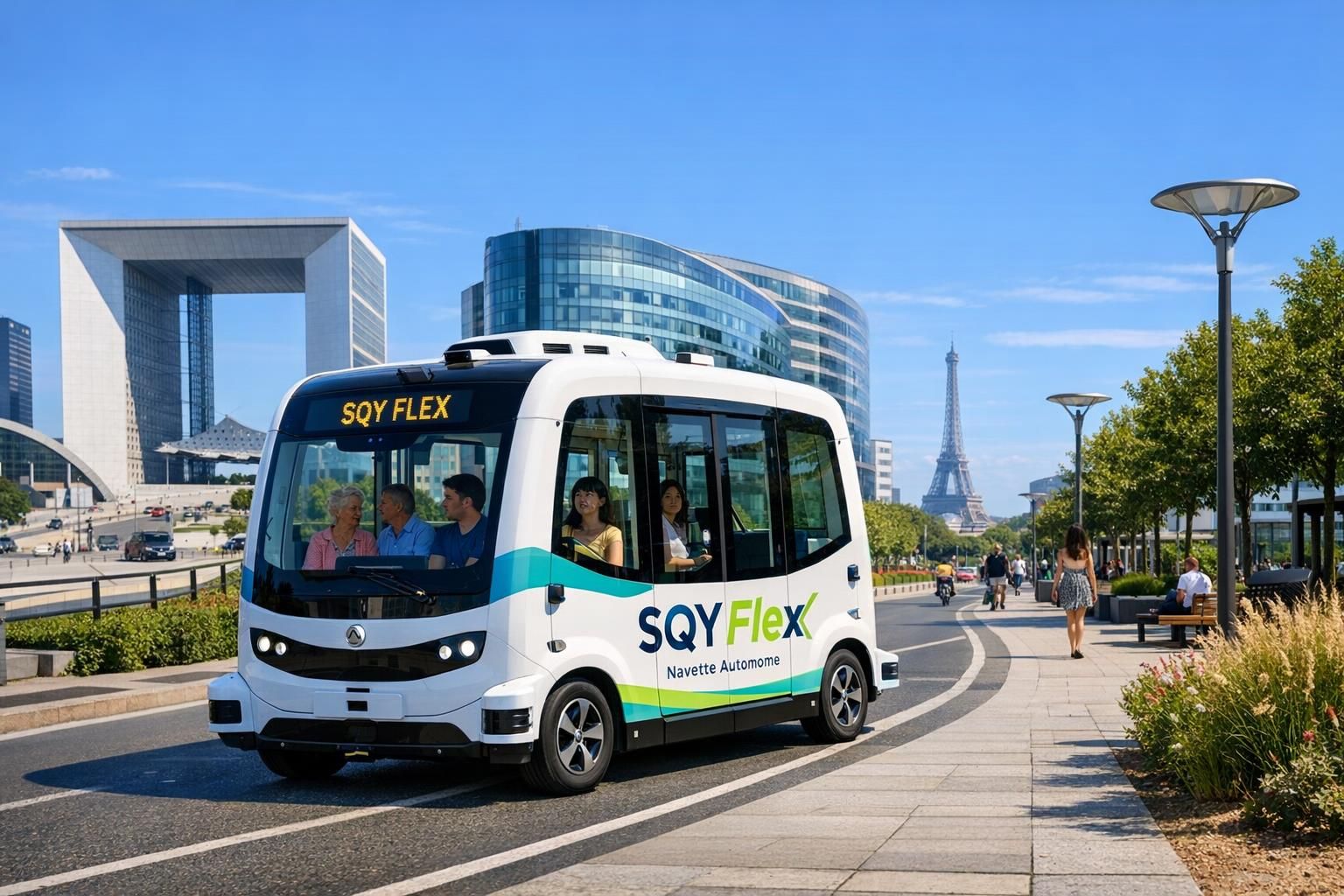 découvrez le lancement de la première navette autonome longue distance gratuite en milieu urbain près de paris, reliant 22 stations sur un parcours de 20 km pour une mobilité innovante et écologique.