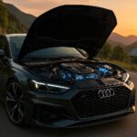 découvrez la nouvelle audi rs 5, équipée d'un moteur v6 emblématique combiné à une technologie d'électrification moderne pour des performances puissantes et responsables.